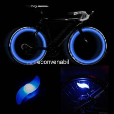 Set 4 Lumini Hot Wheels LED Albastru Decorativ pentru Spite Bicicleta foto