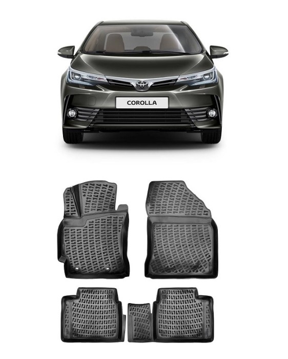 Set Covorase Auto Cauciuc Toyota Corolla Xi E170, E180 (2013-2018)