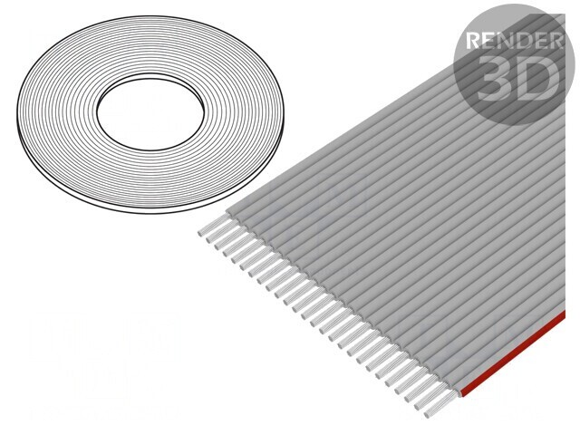 Cablu Bandă 1mm Litat Cu Neecranat PVC Gri