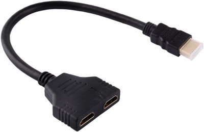 Splitter cablu HDMI zonă, 1080P HDMI mascul la HDMI dual mamă Splitter 1 la 2 că foto