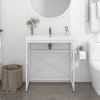 Gossi cadru chiuveta de baie, alb, 79x38x83 cm, fier