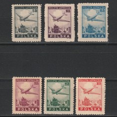 Avioane deasupra ruinelor Varsoviei Sc. C13-18 (Scott) Polonia 1946