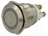 Intrerupator anti-vandalism, OFF-(ON), ?19mm, ONPOW - GQ19F-10E/RG/12/S (DUAL LED, 12V) foto