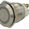 Intrerupator anti-vandalism, OFF-(ON), &Oslash;19mm, ONPOW - GQ19F-10E/RG/12/S (DUAL LED, 12V)