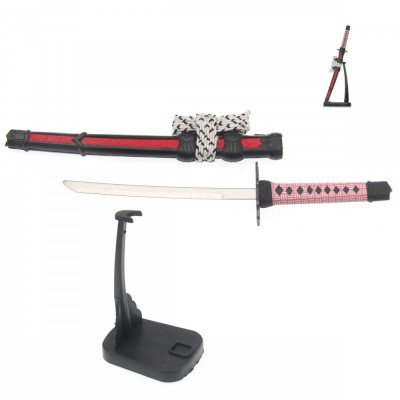 Set Mini Katana Sabie Samurai + Stativ de Decor Lama 9.8cm Tole 10 32482 foto