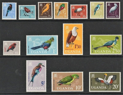 Uganda 1965 - Pasari, fauna, serie neuzata foto