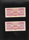 Set bancnote false China 2 x 1 yuan 1953 serii consecutive FALS!, Asia