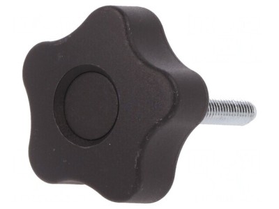 Buton de Reglare Negru 40mm M6 foto