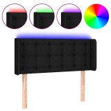Cumpara ieftin Tablie de pat cu LED, negru, 93x16x78/88 cm, textil