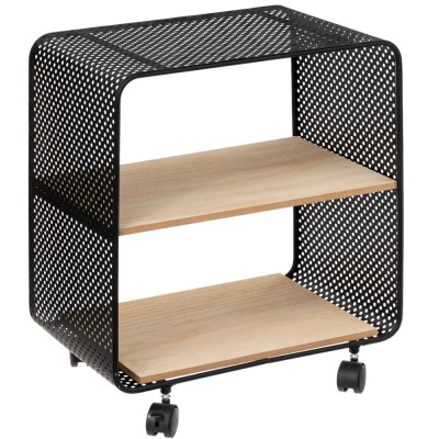 Etajera 5Five cu 2 compartimente, MDF si metal, 43x28x52 cm, negru Household NewTrend foto
