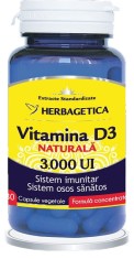 VITAMINA D3 NATURALA 3000UI 30CPS VEGETALE