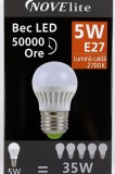 Bec LED Novelite 5W E27 , Economic si durabil, 50000 ore functionare