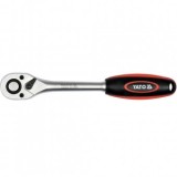 Cheie cu clichet, patrat 3/8&quot;, Yato, lungime 197mm, 72 dinti