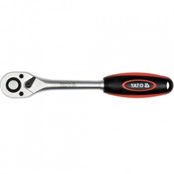 Cheie cu clichet, patrat 3/8&quot;, Yato, lungime 197mm, 72 dinti