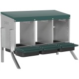 PawHut Cuib pentru găini, cuib cu tavă de colectare și orificii de ventilație, 3 compartimente, pentru 3 găini, 85 x 54,6 x 61 cm, Argintiu | Aosom Ro