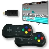 Consola cu 620 de jocuri, wireless, HDMI, cu 2 manete si stick, design portabil si compact, dimensiuni consola 9,3 x 3 x 1 cm, functionare cu baterii,