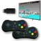 Consola cu 620 de jocuri, wireless, HDMI, cu 2 manete si stick, design portabil si compact, dimensiuni consola 9,3 x 3 x 1 cm, functionare cu baterii,