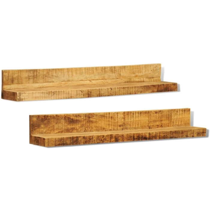 Gossi raft de prezentare 2 buc din lemn masiv, montat pe perete