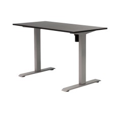 Birou reglabil electric LiftUp, inaltime reglabila, controler sus/jos, 1 motor, cadru gri, blat negru 120x60 cm, nou