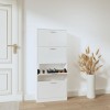 Gossi pantofar, alb extralucios, 59x17x150 cm, lemn compozit
