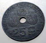 2.029 BELGIA WWII 25 CENTIMES 1944, Europa, Zinc