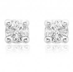 My First Diamond Cercei pentru Copii Borealy Aur Alb 9 K Square Solitaire Diamond foto