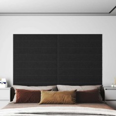 vidaXL Panouri de perete 12 buc. negru 90x15 cm textil 1,62 m&sup2; 343880