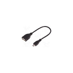 Cablu USB A soclu, USB B micro mufa, OTG, USB 2.0, lungime 0.2m, negru, QOLTEC - 50404