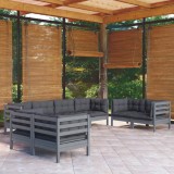 Gossi set mobilier gradina cu perne, 8 piese, lemn masiv pin