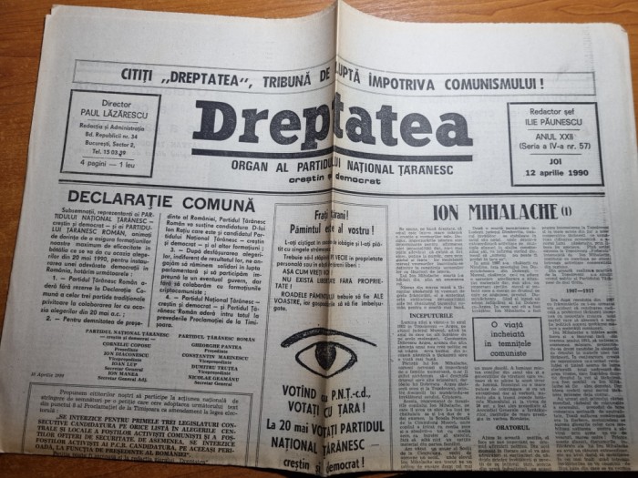 dreptatea 12 aprilie 1990-art. ion mihalache