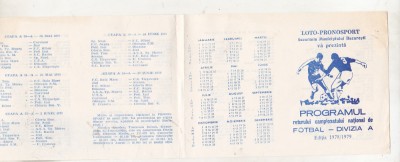 bnk div Loto-Pronosport - Programul returului Diviziei A 1978/1979 foto