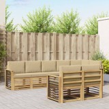 vidaXL Set de canapele de exterior 8 pcs Alb și Bej 3392048