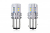 Bec stop frana ciresa auto tip LED UltraBright Canbus R5W, 12V-24V; BA15d P21/5, 12 LED SMD 3020, 2 buc.