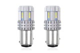 Bec stop frana ciresa auto tip LED UltraBright Canbus R5W, 12V-24V; BA15d P21/5, 12 LED SMD 3020, 2 buc. AutoDrive ProParts, Amio