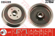 Tambur frana VW CADDY II Caroserie (9K9A) (1995 - 2004) TRW DB4289 foto