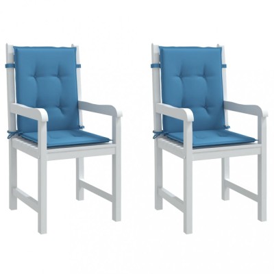 vidaXL Perne scaun spătar mic 2 buc. melanj albastru 100x50x4cm textil foto
