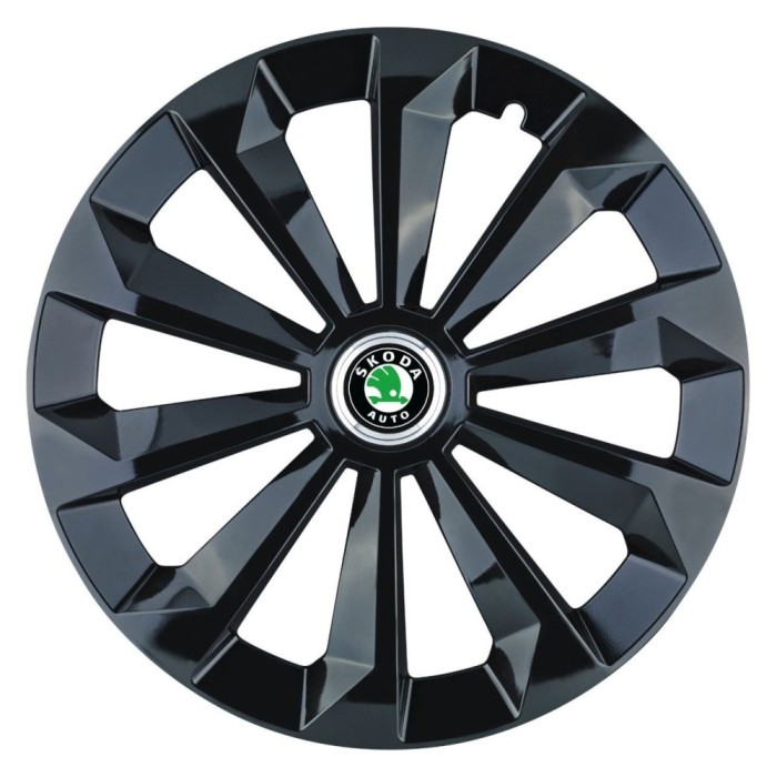 Set 4 Capace Roti 14 inchi (R14) Fame Negru, Compatibile Cu Skoda