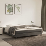 Saltea de pat cu arcuri, gri &icirc;nchis, 160x200x20 cm, catifea GartenMobel Dekor, vidaXL
