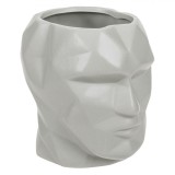 Suport Pixuri, Ceramic, Model 3D Față, Culoare Gri, Dimensiuni 10x14x12cm