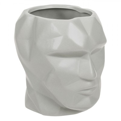 Suport Pixuri, Ceramic, Model 3D Față, Culoare Gri, Dimensiuni 10x14x12cm foto
