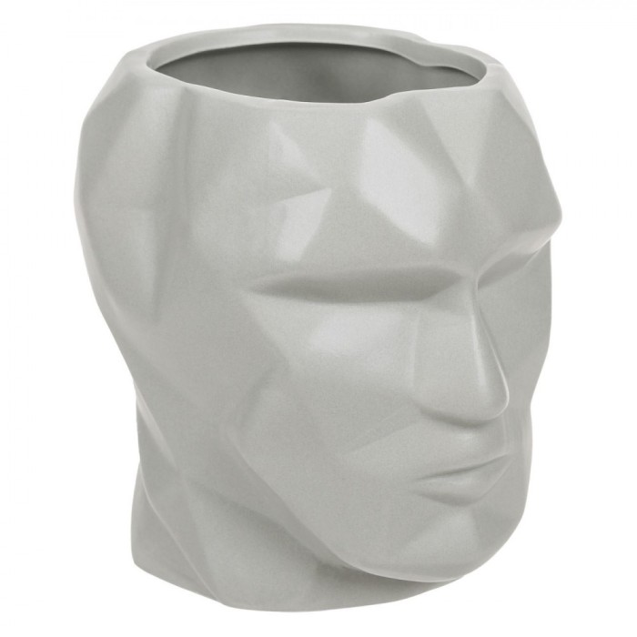 Suport Pixuri, Ceramic, Model 3D Față, Culoare Gri, Dimensiuni 10x14x12cm