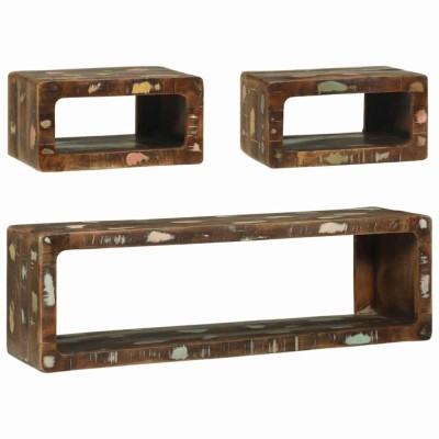 vidaXL Set de Dulap TV cu raft 3 pcs Multicolour Lemn masiv recuperat foto