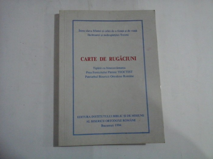CARTE DE RUGACIUNI - Teoctist 1994