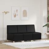VidaXL Unitate Sofa Modulară Fără Brațe 3 pcs Negru 55 x 74 x 82 cm