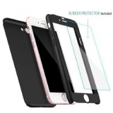 Husa iPaky Iphone 6 Plus/6S Plus Full Cover 360 + folie sticla Negru, MyStyle