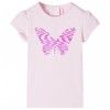 Tricou de copii, m&acirc;neci tip șapcă, roz pal, 128, vidaXL