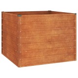 Cumpara ieftin Strat inaltat de gradina, ruginiu, 100x100x77 cm, otel corten