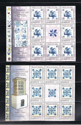 ROMANIA 2010 - ROMANIA-PORTUGALIA, CERAMICA, MINICOLI, MNH - LP 1869a foto