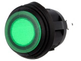Comutator Rocker Verde ON-OFF 10A/250VAC IP65 cu Lampă Neon