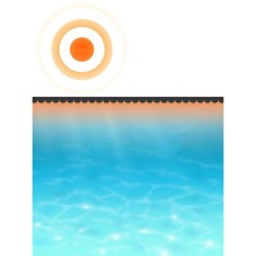 Prelată piscină, negru, 488 cm, PE foto